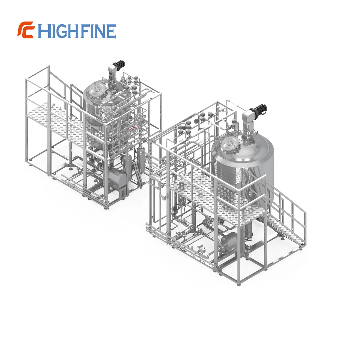 WFI storage and distribution skid, three-dimensional layout